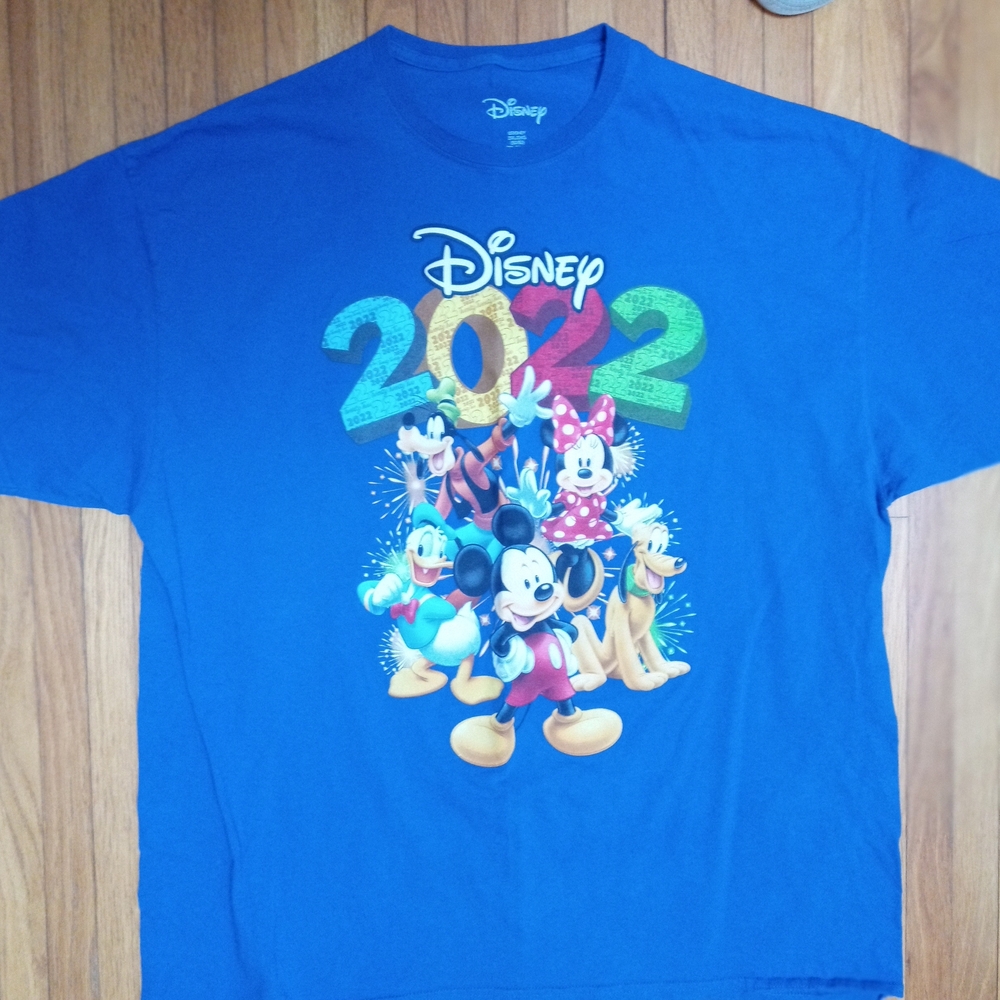 Disney Blue 2022 Men's XXL Tee with Characters